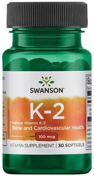 Natural Vitamin K-2, 100 mcg, 30 capsule moi, Swanson