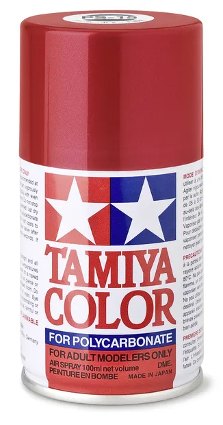 Vopsea spray Tamiya pentru suprafete transparente din policarbonat - PS-15 Metallic Red (100 ml) (TAM86015)