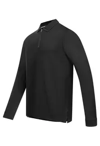 Bluza polo din amestec de modal cu fenta cu fermoar