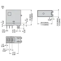 Releu de interfata electromecanic Harmony, 10A, 1CO, cu LED, fara buton de testare blocabil, 230V c.a.