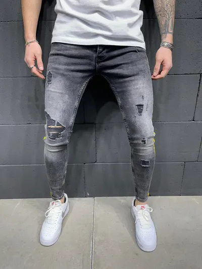 Blugi Slim Fit Striped Yellow Cod : Bgas559(5570-1) (mărime: 30)