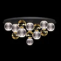 Diamond Led Ceiling Lamp 32w 3000k, Negru+gold