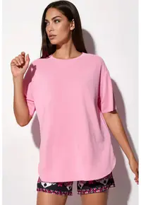 Tricou croiala lejera - roz pudra - amestec modal-poliester