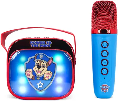 Boxa portabila OTL Technologies - PAW Patrol PopSing Karaoke Speaker & Microphone, albastru/roșu