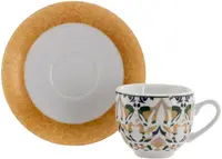 Set 6 cești espresso cu farfurii Evviva - Salamanca, 100 ml