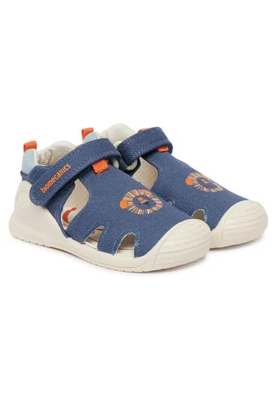 Sandale copii - bleumarin - material textil - plat