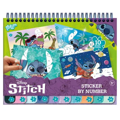 Set de creatie pe numere cu abtibilduri Totum Disney Stitch Sticker By Number