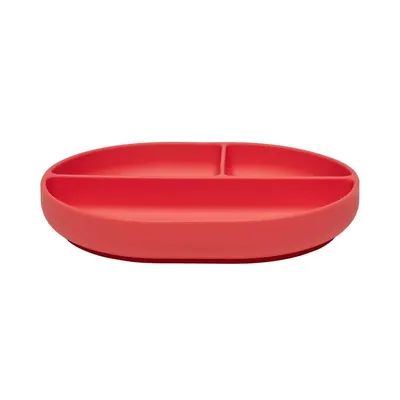 Farfurie pentru copii roșie din silicon 17x21,5 cm Enkei – OYOY Mini