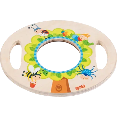Lupa din lemn si plastic 18x15 cm, cu manere, pentru copii mici