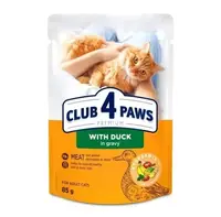 Hrana umeda premium pisici adulte, Club 4 Paws, Rata, 85 g