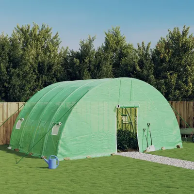 Gossi sera cu cadru din otel, verde, 24 m2, 6x4x2,85 m