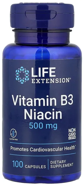 Vitamina B3 Niacin, 500 mg, 100 capsule, Life Extension