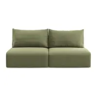 Canapea verde extensibilă/cu spațiu de depozitare cu tapițerie din catifea 216 cm Kalena – Makamii