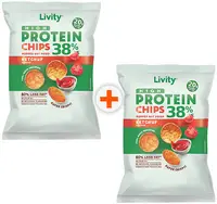 Chips proteic cu ketchup, 2 x 52 g, Livity