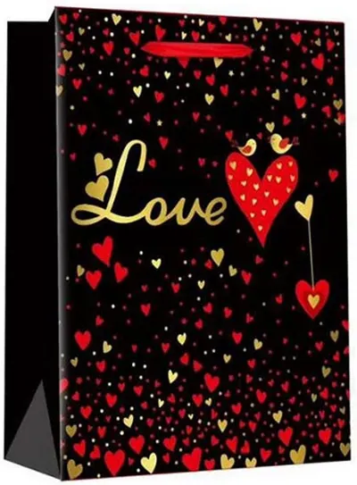 Pungă cadou Love - 26 х 32 х 12 cm, negru
