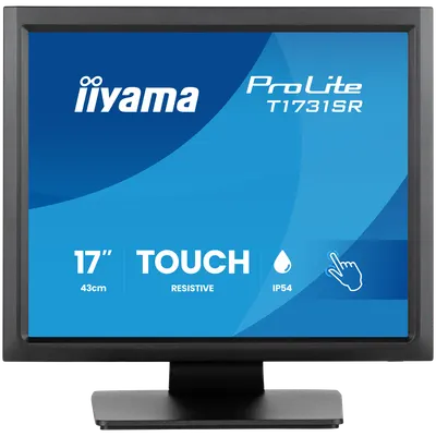 IIYAMA Monitor ProLite T1731SR-B2S 17" touchscreen TN 1280x1024 5:4 5ms serial resistive anti-glare treatment IP54 (front)