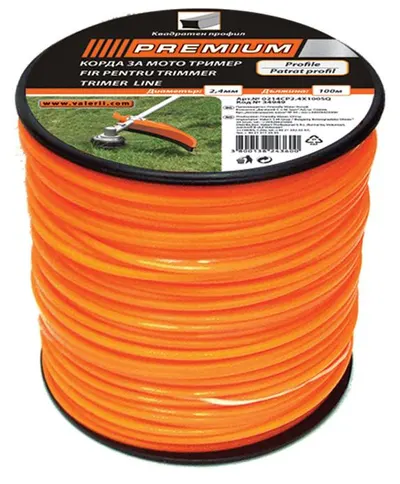 Corzi pentru trimmer moto Premium - Pătrate, 3.0 mm x 100 m