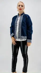 Sacou denim brodat Ceci 2