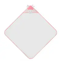 Prosop cu gluga din bumbac pentru bebelusi Calut Roz 84x84cm