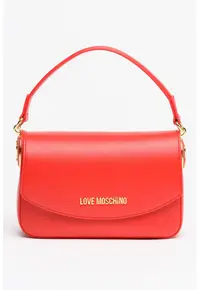 Geanta crossbody din piele ecologica cu bareta detasabila - Rosu vermillion