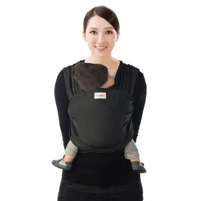 Sistem de purtare wrap elastic Tricot Slen Design Babylonia Black Stipple