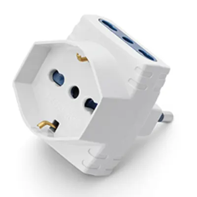3-Way Adaptorn2p+e-16a-(s17) White 2x2p+e-16a-(p17/11) 1x2p+t-16a-(p40)