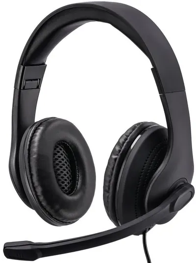 Căști cu microfon Hama - HS-USB300, negre