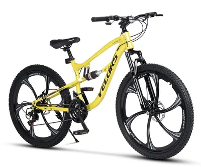 Bicicletă de munte 3x7v Full-Suspension 26" Velors Vector Verde Lemon