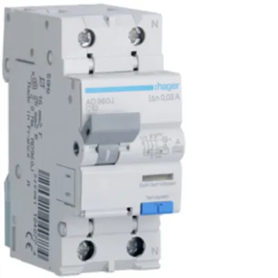 Disjunctor diferențial P+N 10A/30mA, C, 6kA, tip A