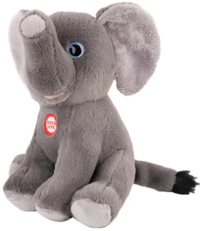 Jucărie de pluș Amek Toys - Elefant cu sunet, 20 cm