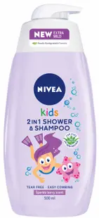 Nivea Kids Gel de duș și șampon pentru copii, 2 în 1, 500 ml