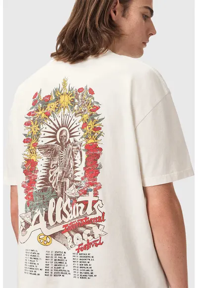 Tricou supradimensionat cu imprimeu - Rosu vermillion/Bej deschis