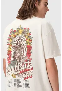 Tricou supradimensionat cu imprimeu - Rosu vermillion/Bej deschis