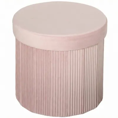 HOMCOM Puf de depozitare Bancă de depozitare pliabilă 35 L 38x38x38 cm Tapițat în catifea Cufăr de depozitare rotund Roz | Aosom Romania