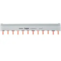 Bareta (busbar) cu pini P+N 12M 10mmp Hager KB463A, gri