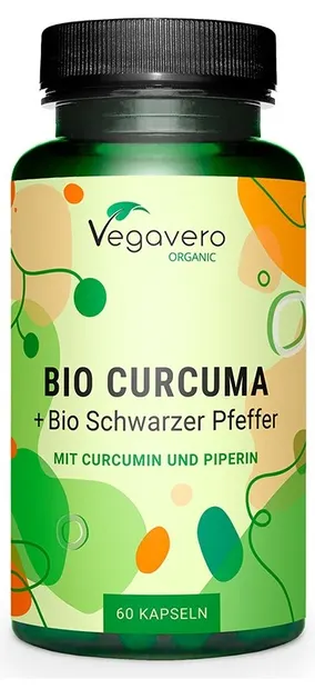Bio Curcuma + Black Pepper, 400 mg, 60 capsule , Vegavero