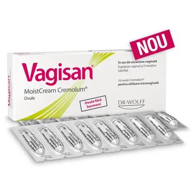 Ovule MoistCream Cremolum, 16 ovule, Vagisan