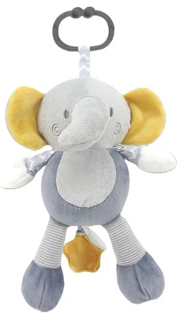 Jucărie muzicală Lorelli Toys - Pui de elefant, gri