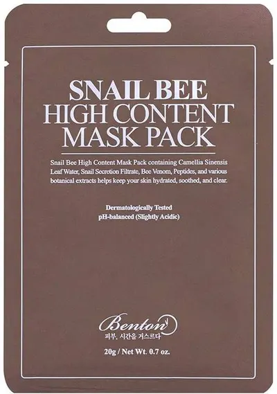 Benton Snail Bee Mască de față cu folie High Content, 20 g