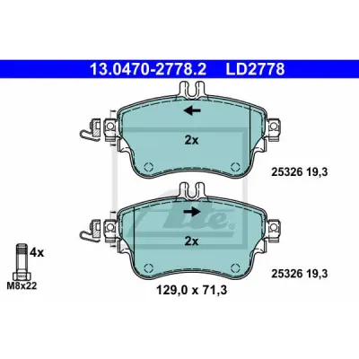 Set placute frana, frana disc ATE 13.0470-2778.2
