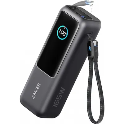 Baterie Externa Anker, 25000mAh, 165W, QC + PD, 1 x USB-A - 3 x USB-C, Gri A1695H11