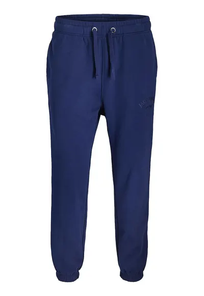 Pantaloni de trening din bumbac organic cu talie ajustabila - Albastru indigo