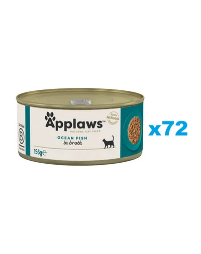 APPLAWS Cat Adult Ocean Fish in Broth 72x156 g hrana pisica in supa, peste oceanic