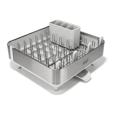 Scurgător de vase argintiu ajustabil din plastic 35,5x38 cm Extend Steel Plus – Joseph Joseph