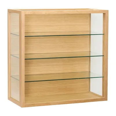 Vitrină în culoare naturală cu aspect de lemn de stejar suspendată 60x60x27 cm Poetic – Hübsch