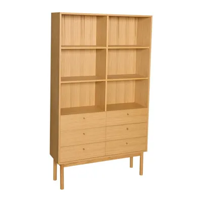 Bibliotecă în culoare naturală cu aspect de lemn de stejar 110x190x35 cm Read – Hübsch