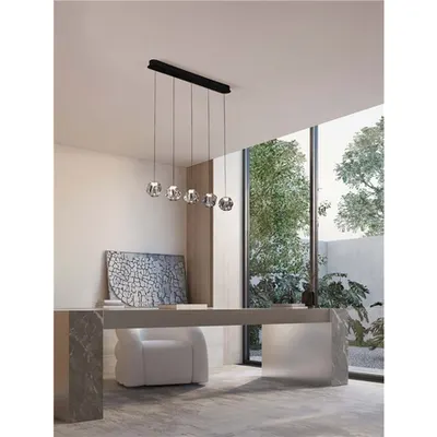 Lampa suspendata IFOS Triac Dimabil Nisipiu Negru & Crom Metal & Clear Acrylic LED 25 Wat 220-240 Volt 1341Lm 3000K IP20