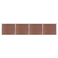 vidaXL Set panouri gard, 699x146 cm, maro, WPC