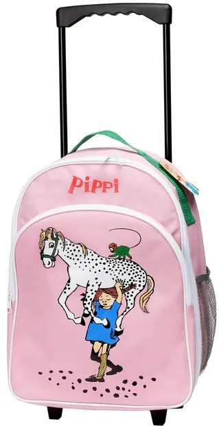 Ghiozdan pentru gradiniță cu roți Pippi - Pippi și calul preferat, roz