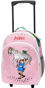 Ghiozdan pentru gradiniță cu roți Pippi - Pippi și calul preferat, roz